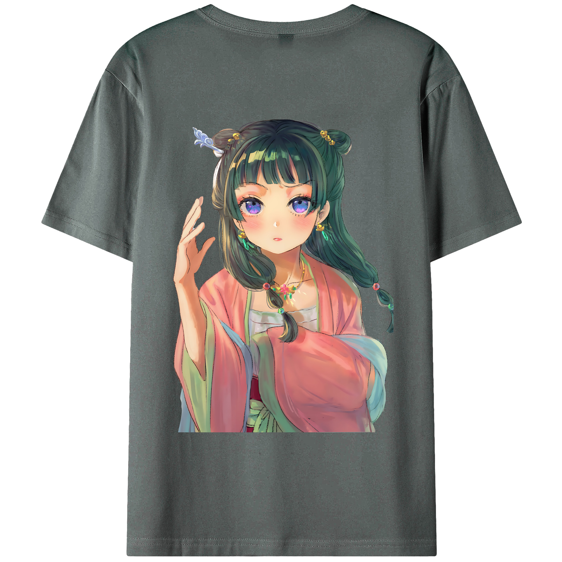 （画像用） 薬屋のひとりごと The Apothecary Diaries 綿100％ メンズ半袖Tシャツ（バックプリント） 通気性